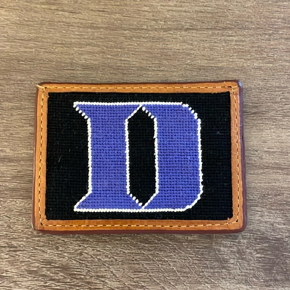 NWOT Smathers & Branson Leather + Needlepoint Duke Card Wallet